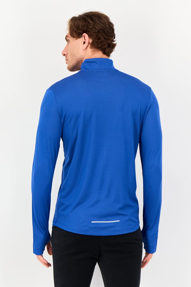 Nike Men Dri Fit Long Sleeve Running Sweatshirt, Blue - Image 4