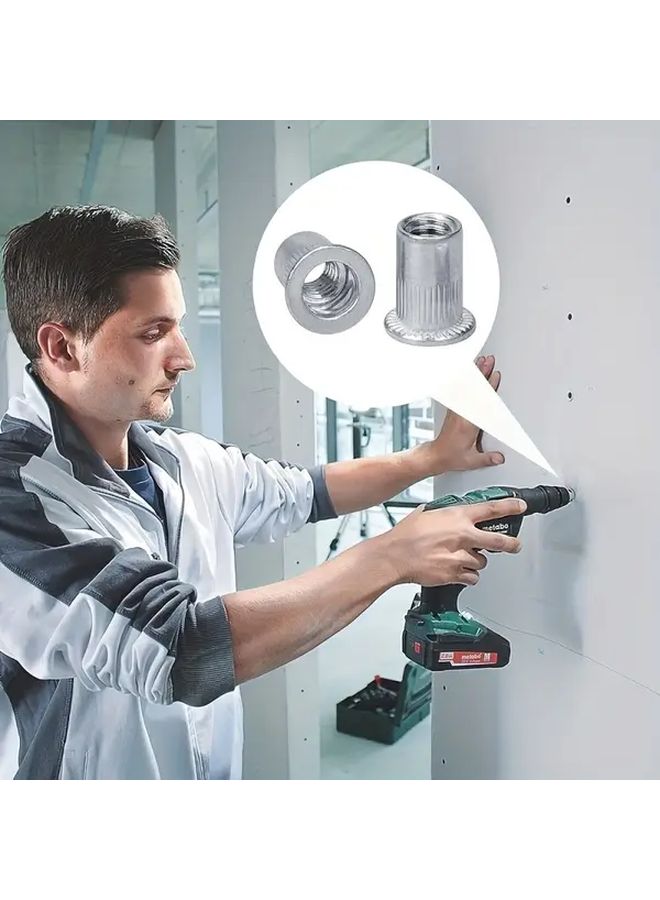 165 Pcs Metal Nut Set M3 To M12 Silvery Color Anti Slip Pad For Furniture Repair - Image 2