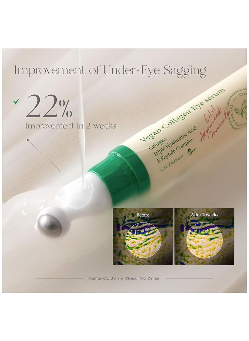 AXIS-Y - AXIS-Y Vegan Collagen Eye Serum with Triple Hyaluronic Acid & 5-Peptide Complex | Wrinkle Care, Fine Line Reduction, Brightening | Vegan & Cruelty-Free Korean Skin Care | 10ml / 0.33 fl. oz. - Image 1