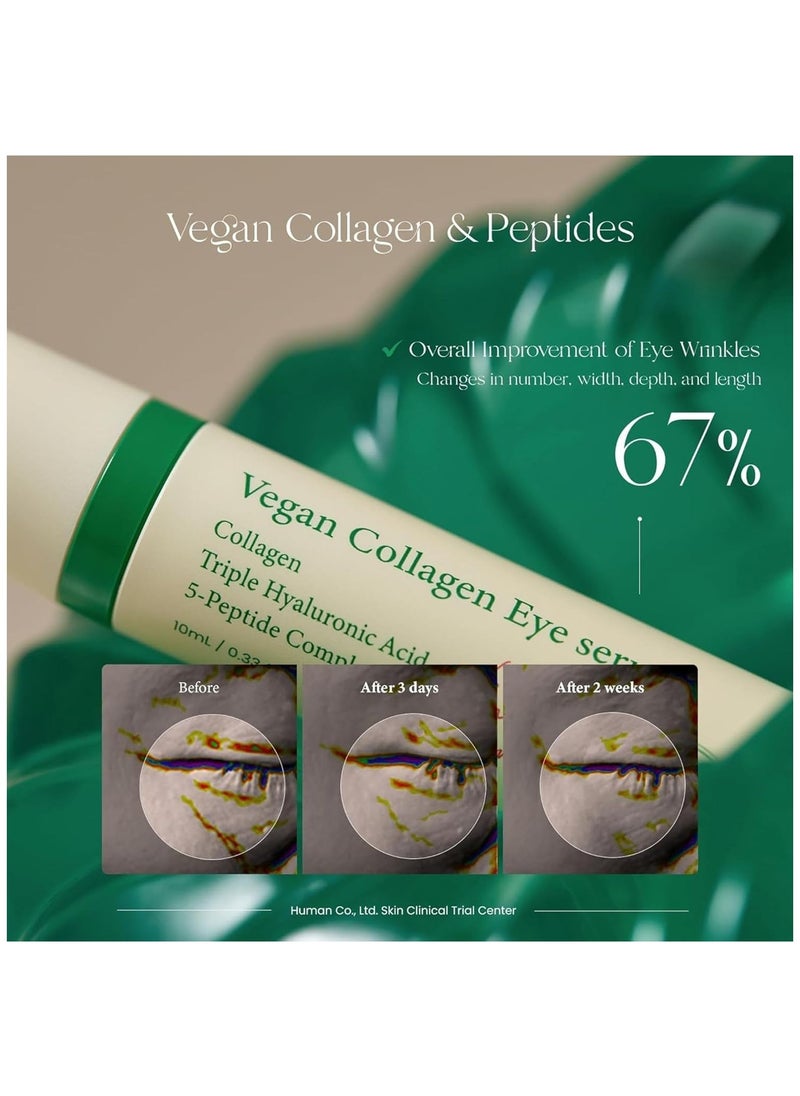 AXIS-Y - AXIS-Y Vegan Collagen Eye Serum with Triple Hyaluronic Acid & 5-Peptide Complex | Wrinkle Care, Fine Line Reduction, Brightening | Vegan & Cruelty-Free Korean Skin Care | 10ml / 0.33 fl. oz. - Image 1