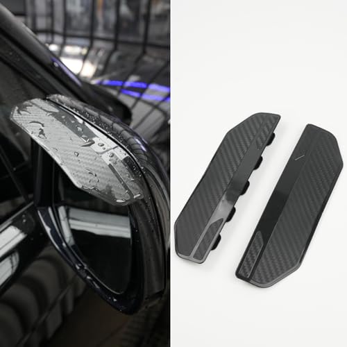 TFNBNG 2PCS Universal SnapOn Side Mirror Rain Guards Car Mirror Rain Visor Eyebrow Cover Carbon Fiber Waterproof Protector for SUV Truck RV Vehicle Accessories - Image 1