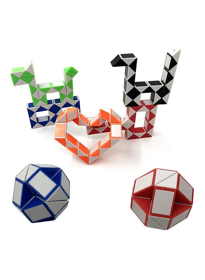 5 Pack 24 Blocks Twist Puzzle Toy,Magic Snake Cube Toy Game 3D Cube Puzzle,Mini Variety Magic Ruler,Suitable for Children, Kids,Random Color - Image 1