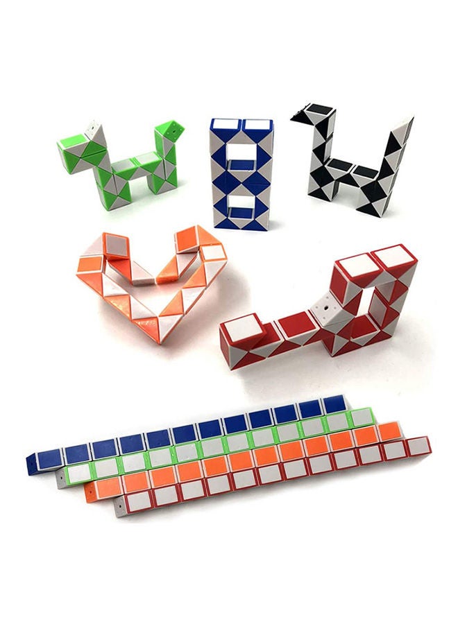 5 Pack 24 Blocks Twist Puzzle Toy,Magic Snake Cube Toy Game 3D Cube Puzzle,Mini Variety Magic Ruler,Suitable for Children, Kids,Random Color - Image 2