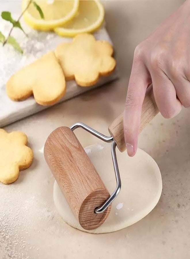 Prostuff.in® Wooden Dough Roller | Carved from Single Block of Wood, No Dyes or Polish - Natural Finish, Wooden Dough Rolling Pin for Chapati, Roti, Pizza, Cookie- 1pcs(Multicolour) - Image 2