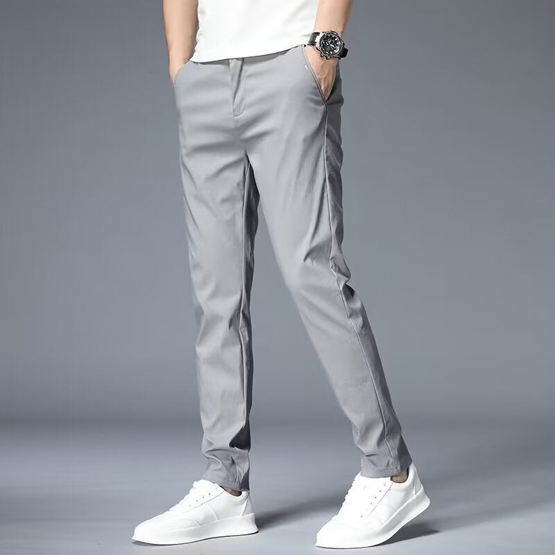 Men's Loose Straight Casual Pants – High Elasticity Quick-Dry Trousers for Summer - Image 1