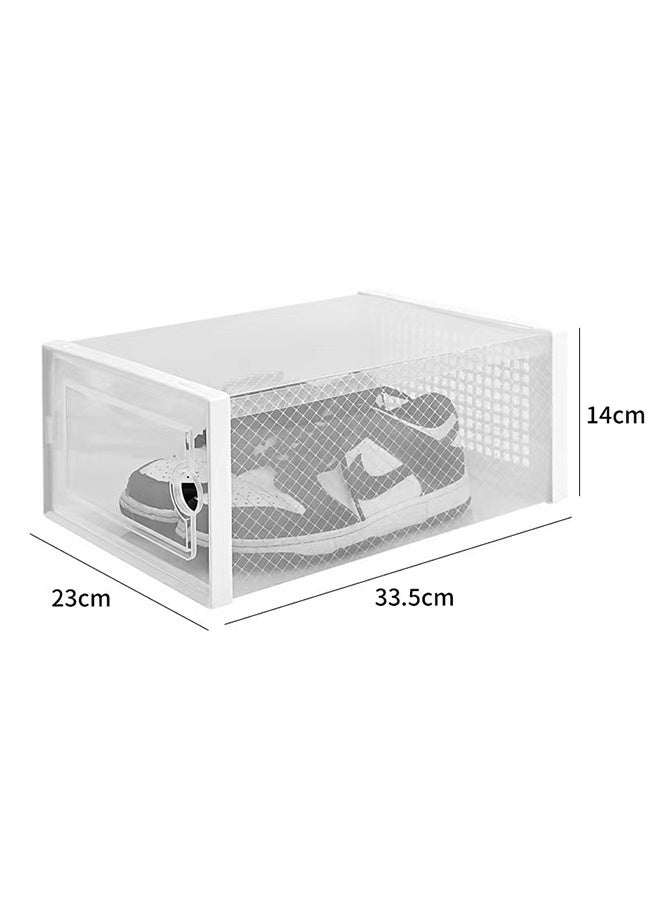 رولستيمي صناديق تخزين الأحذية الكبيرة المنظمون واضح البلاستيك تكويم 12 حزمة ، رف الأحذية وحامل بديل ، حاويات حذاء رياضة ، لعبة التخزين المنظم صناديق للمدخل ، خزانة ، تحت السرير ، أبيض - Image 5