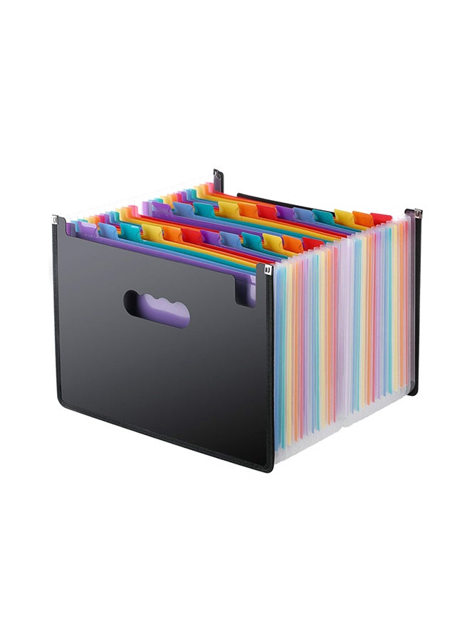 إسكدنيا حافظة ملفات منظمة وملونة قابلة للتوسيع أسود