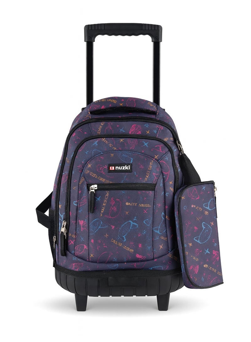 Nuzki Kids Backpack for Students , Backpack for Girls and Boys, 18 Inch Trolley School Backpack with Pencil Case Lunch Bag, 3 in 1 Bookbag Set for School Kids Trolley Travel Bag - Image 3