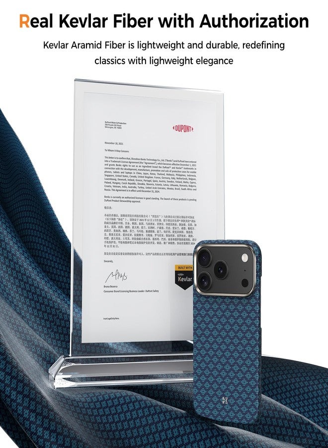 بينكس جراب BENKS لهاتف iPhone 17 Pro Max، متوافق مع Magsafe، جراب ArmorGrid ArmorAir فائق النحافة وخفيف الوزن بتصميم بسيط مصنوع من Dupont Kevlar، لون أزرق سماوي - Image 2