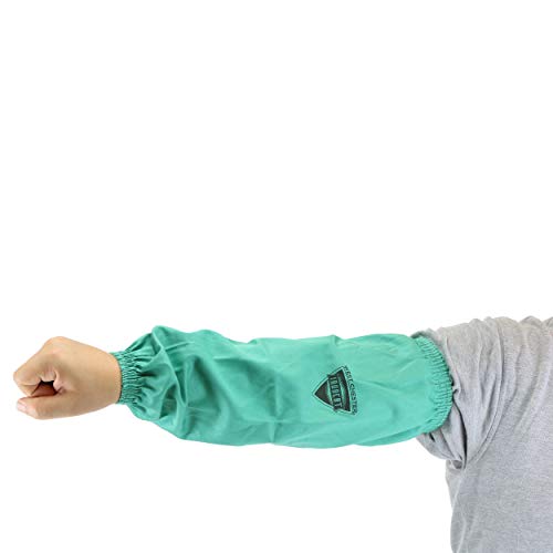 IRONCAT 7071 Flame Resistant Sateen Cotton Arm Sleeve - [1 Pair] 18 in. Welding Sleeves with 3/4 in. Wide Elastic Ends, Green - Image 2
