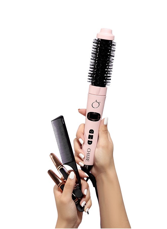 CH&BE Heat Rounded Brush | 140–430°F | Versatile styling brush | Straighten, intensify, and curl | Infrared technology to preserve moisture | Shiny ends and professional waves | Gentle, fast, and quiet | Digital temperature monitor  - Image 2