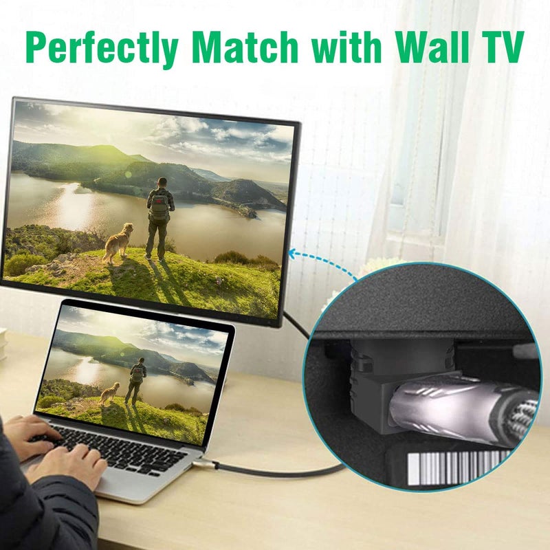 AGARO HDMI Adapter 90 Degree 4K Male to Female HDMI Connector 270 Degrees Extender Right Angle 2 Pack Combo L Type HDTV Converter - Image 2