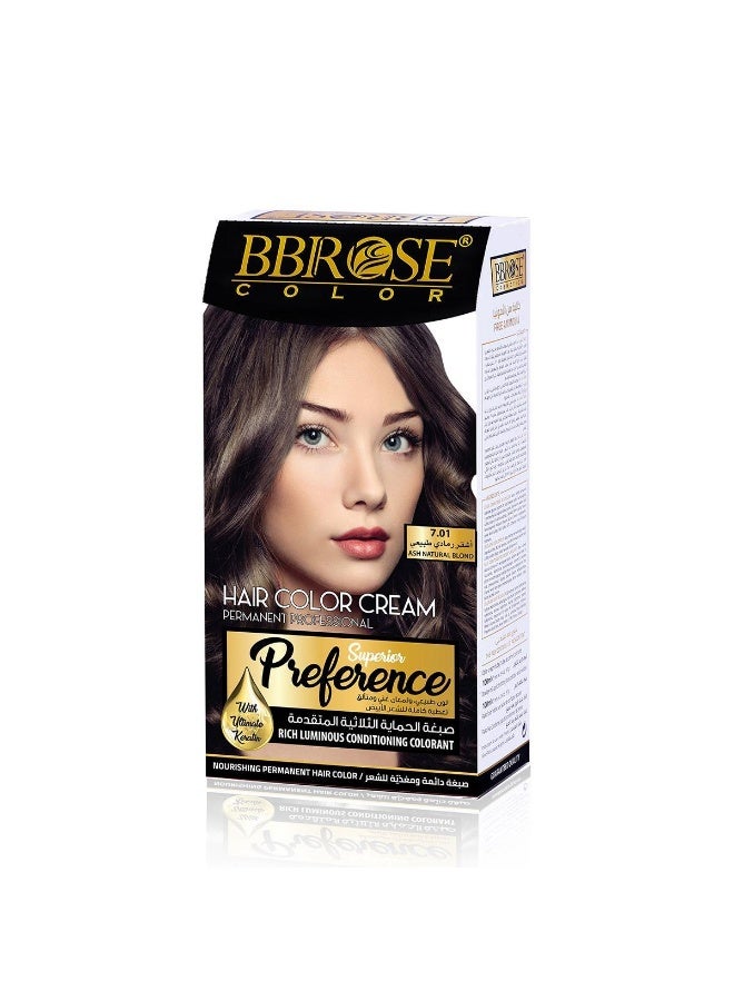 BBROSE Hair Color Cream Ash Natural Blond 7.01 100ml