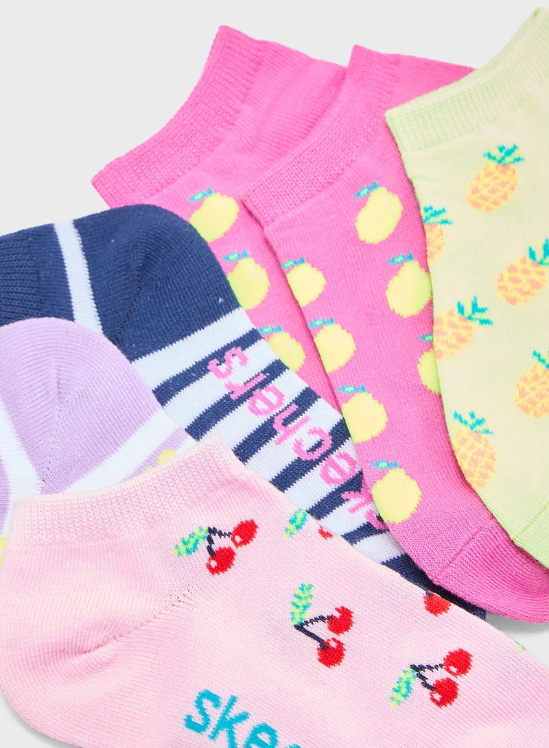 SKECHERS Kids 6 Pack Non Terry Socks