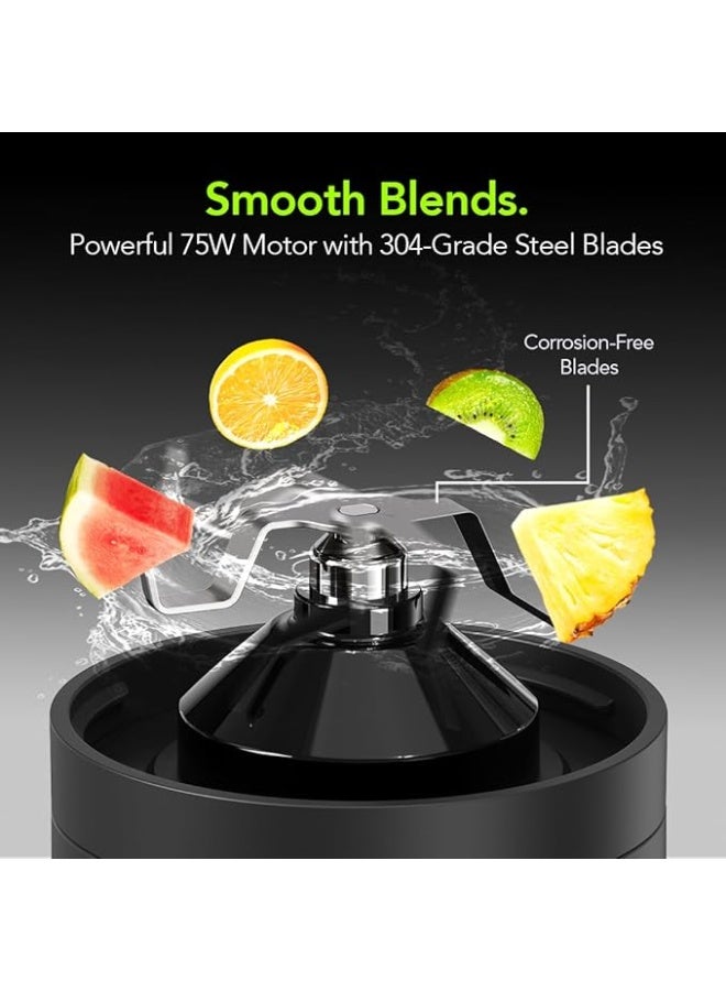 أورايمو Oraimo 500 ml Portable Blender for Smoothies, Shakes and Kitchen Use | Ice Crushing Blades | 10 Uses/Charge | Smart Touch Control | Type-C Charging & IPX5 Waterproof (OH-PB1N) 75 W OH-PB1N multicolour - Image 2