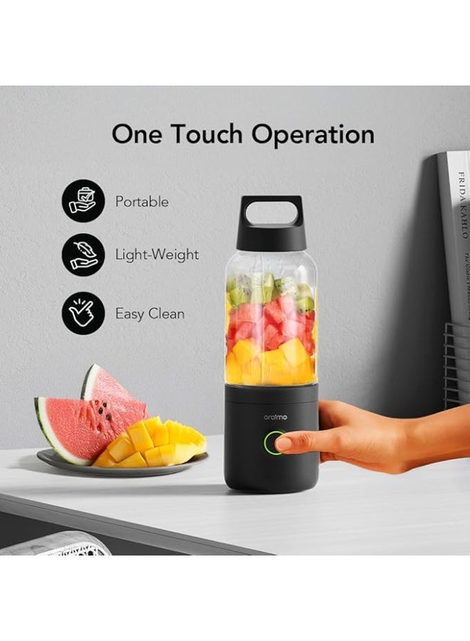 أورايمو Oraimo 500 ml Portable Blender for Smoothies, Shakes and Kitchen Use | Ice Crushing Blades | 10 Uses/Charge | Smart Touch Control | Type-C Charging & IPX5 Waterproof (OH-PB1N) 75 W OH-PB1N multicolour - Image 3