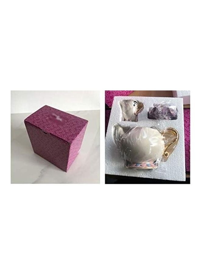 Haidue Beauty And The Beast Teapot Mug Set Beige/Purple Pot(500), Cup(50)ml - Image 5