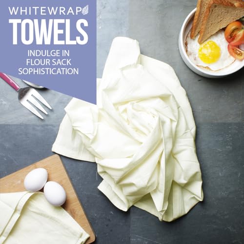 WHITEWRAP Flour Sack Towels| Tea Towel for Crafts| Kitchen Dish Cotton Blank Towel for Embroidery|Baking Bread Proofing Linen Cover| Thick Absorbent Quick Dry|12Pack 28"x28" Natural - Image 2