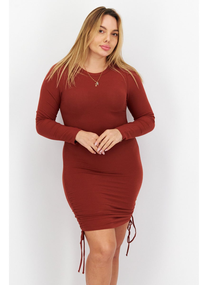 Women Scrunched Drawstring Mini Dress, Cognac - pzsku/Z4F5CE90A53F8608A7452Z/45/_/1724351225/168b9447-fed4-4f72-9c59-5e27c46fd1b5