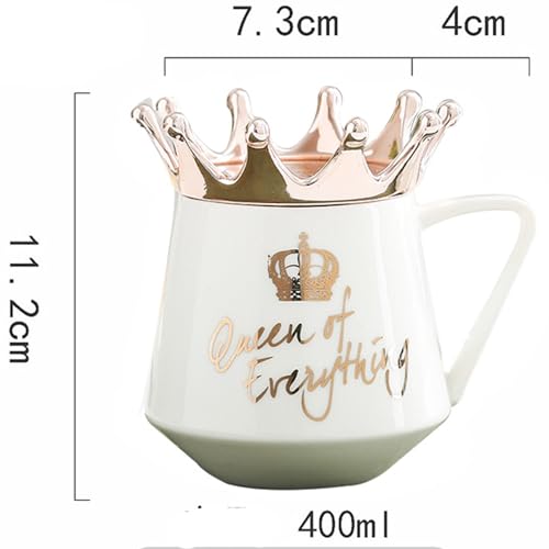 Arawat Queen of Everything Mug with Lid Sweet White Mug with Crown Coffee Mugs Gift with Spoon & Coaster 12 oz Ceramic Cup Birthday Gift for Women Girls Mom Girlfriend Mothers Day Gifts for Women - Image 5