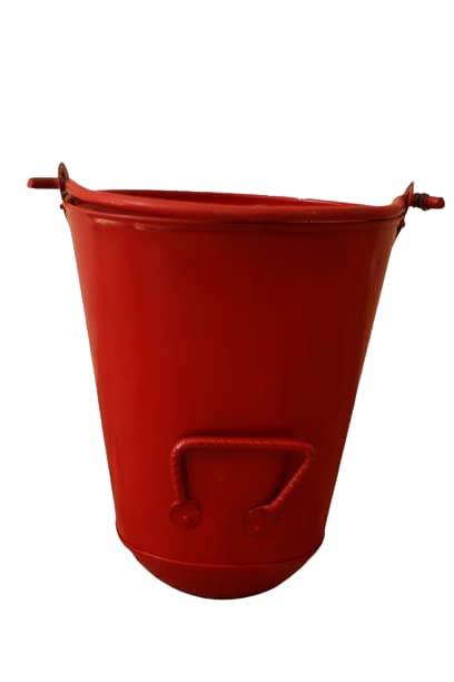 SPAGO SPAGO Alloy Steel Safety Fire Bucket For Fire Place Burning Wood Indoor Outdoor Container 9 L Red  - Image 2