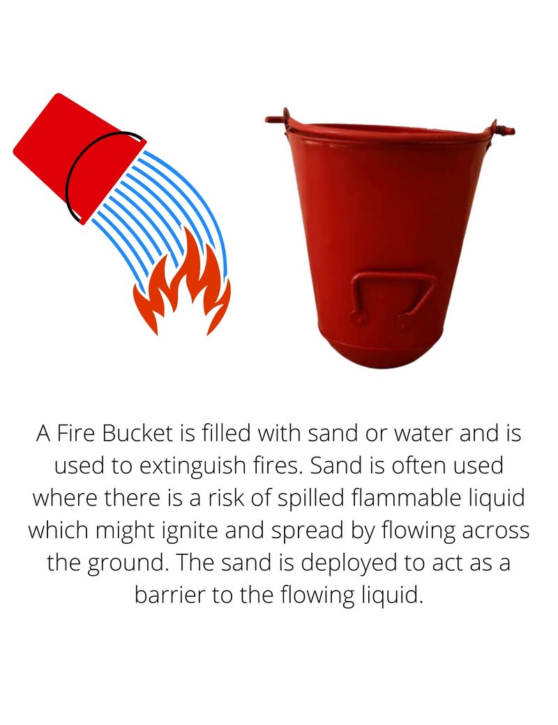 SPAGO SPAGO Alloy Steel Safety Fire Bucket For Fire Place Burning Wood Indoor Outdoor Container 9 L Red  - Image 5