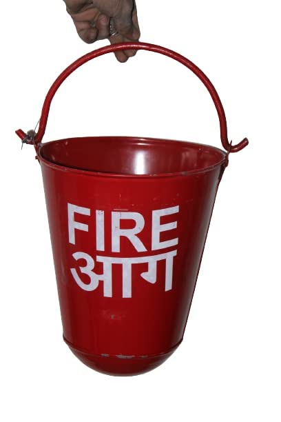 SPAGO SPAGO Alloy Steel Safety Fire Bucket For Fire Place Burning Wood Indoor Outdoor Container 9 L Red  - Image 1