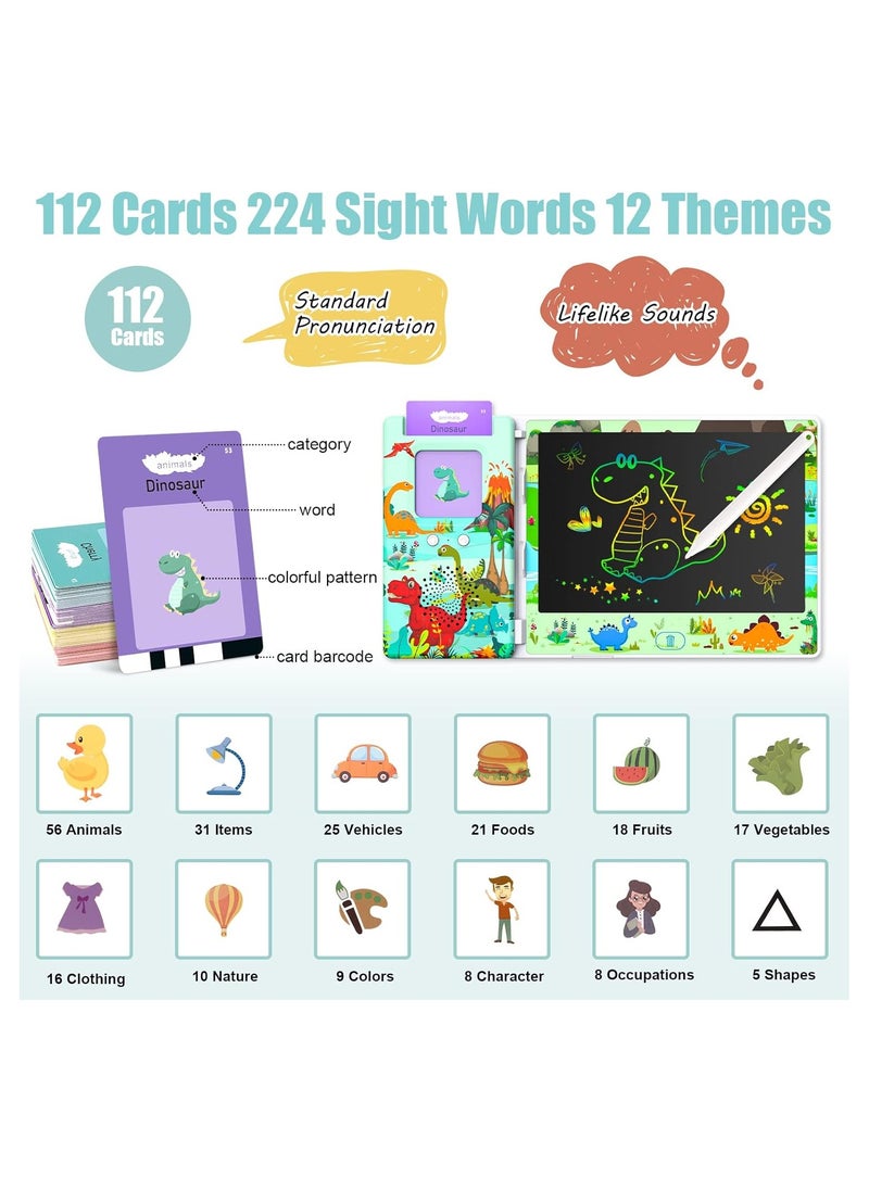 Generic - Talking Flash Cards with LCD Writing Tablet, Autism Sensory Toys for Autistic Children, Speech Therapy Toys, 224 Sight Words Educational Learning Toddler Toys for 3 4 5 6 Year Old - Image 1