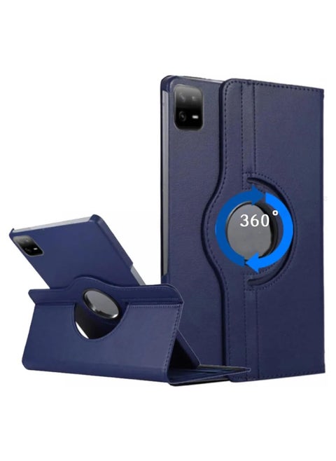 Case Compatible with Xiaomi Pad 7/Pad 7 Pro 11.2 Inch 2024 Multifunctional Leather Cover Swivel Unique Stand Anti-Fall Auto Sleep/Wake (Blue)