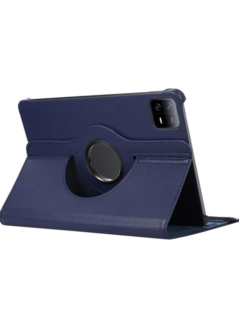 Case Compatible with Xiaomi Pad 7/Pad 7 Pro 11.2 Inch 2024 Multifunctional Leather Cover Swivel Unique Stand Anti-Fall Auto Sleep/Wake (Blue)