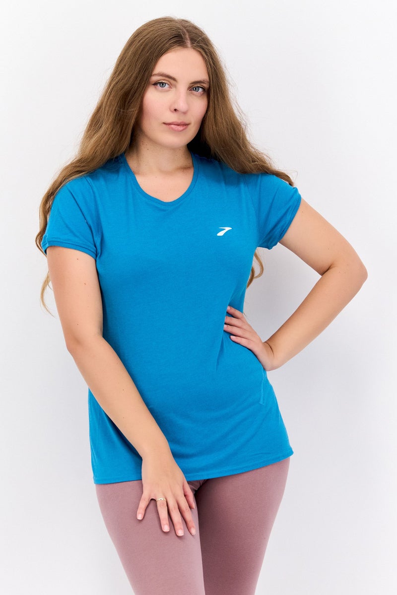 Brooks Women Sportswear Fit Short Sleeve Running Top, Blue - Image 1