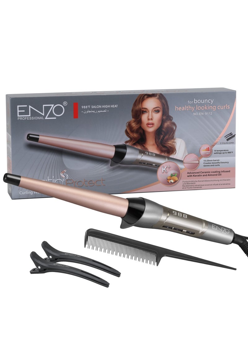 ENZO Professional - ENZO EN-9112 Private Label Custom Hair Tool 360 Degree Rotating Hair Crimper Conical Curling Iron - Image 1