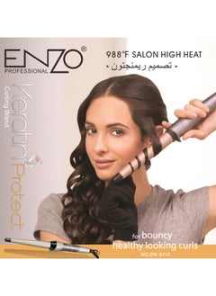ENZO EN-9112 Private Label Custom Hair Tool 360 Degree Rotating Hair Crimper Conical Curling Iron