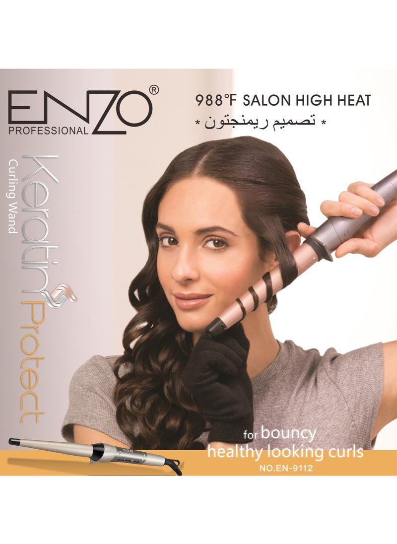ENZO Professional - ENZO EN-9112 Private Label Custom Hair Tool 360 Degree Rotating Hair Crimper Conical Curling Iron - Image 1