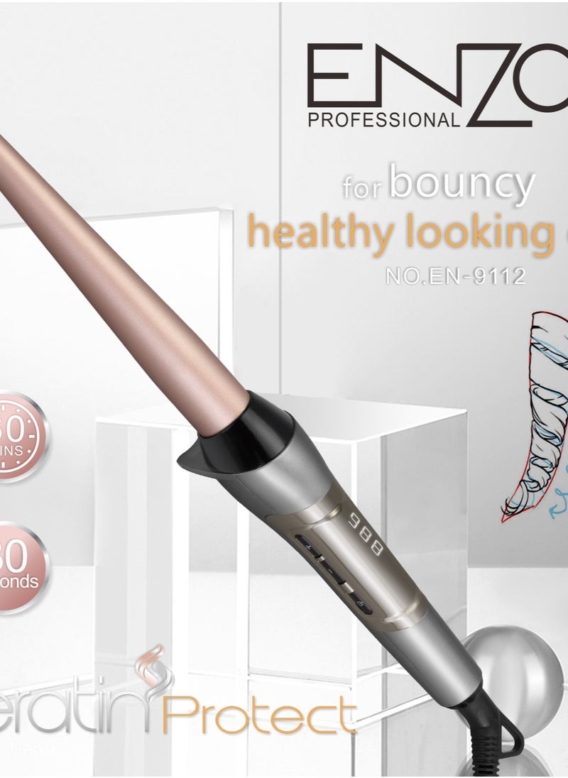 ENZO Professional - ENZO EN-9112 Private Label Custom Hair Tool 360 Degree Rotating Hair Crimper Conical Curling Iron - Image 1
