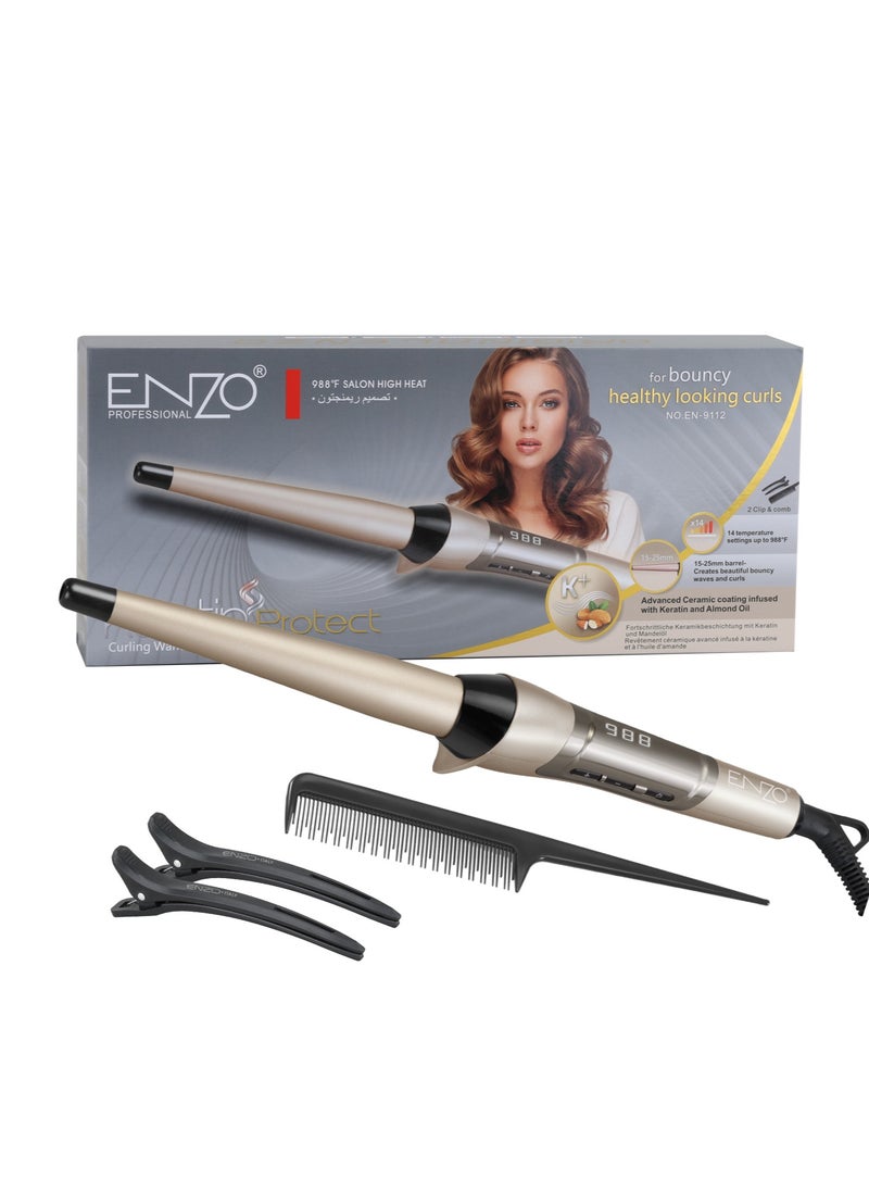ENZO Professional - ENZO EN-9112 Private Label Custom Hair Tool 360 Degree Rotating Hair Crimper Conical Curling Iron - Image 1