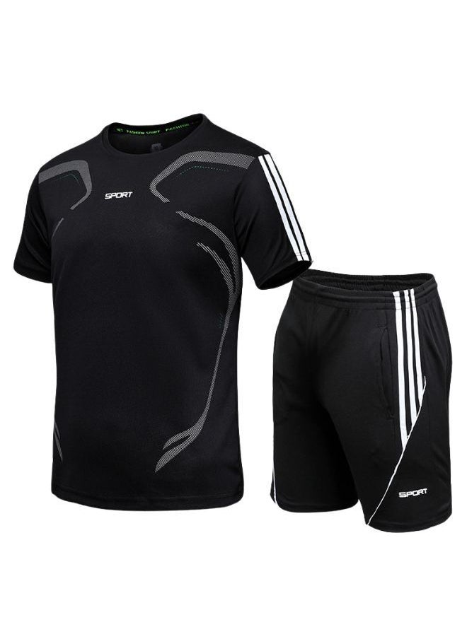 Mei Stylish - Men's Short and T-shirt Tracksuit Sports Suit Activewear Set - Image 1