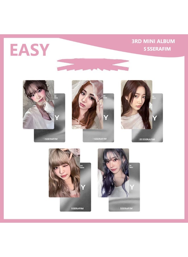 NIBEMINENT 5 قطع بطاقات لومي سهلة من كيبوب لي سيرافيم لهدايا مجموعة المعجبين