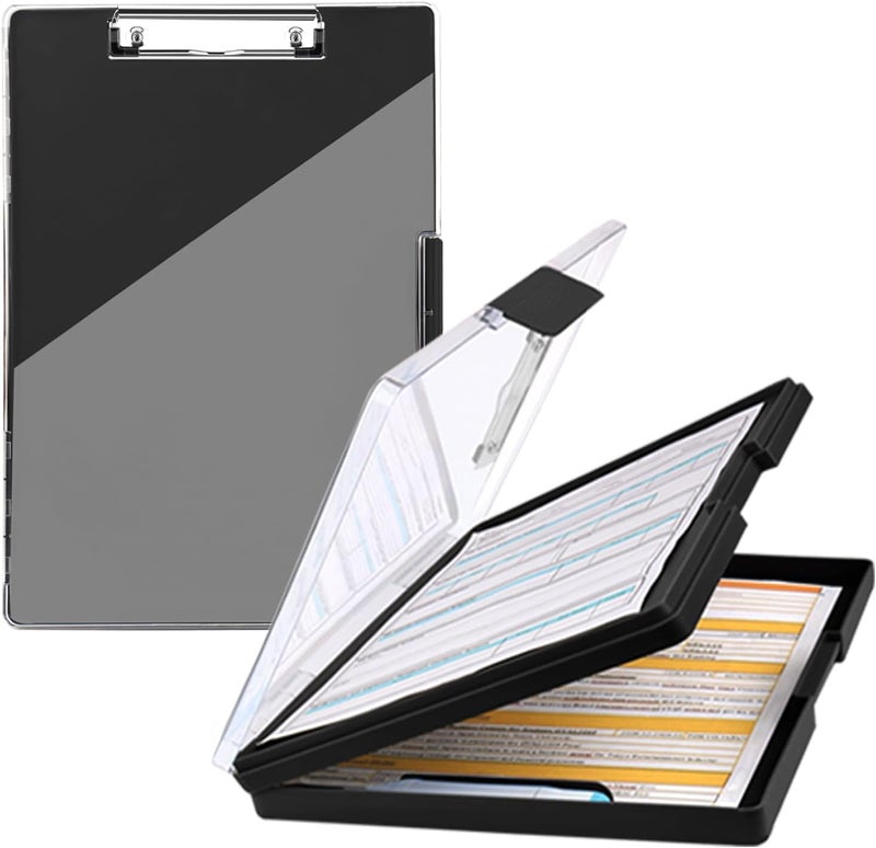 MeRaYo Writing Pad for Exam Pad for Kids Exam Board for Students Study Pad Clip Pad with Storage Case Clipboard Writing Pad Exam Pad for Girls and Boys (Black Color) - Image 1