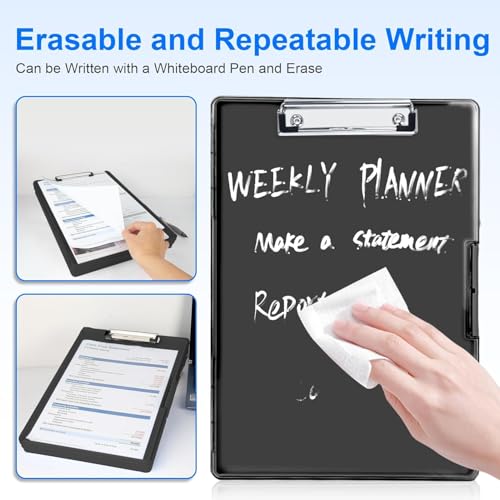MeRaYo Writing Pad for Exam Pad for Kids Exam Board for Students Study Pad Clip Pad with Storage Case Clipboard Writing Pad Exam Pad for Girls and Boys (Black Color) - Image 4