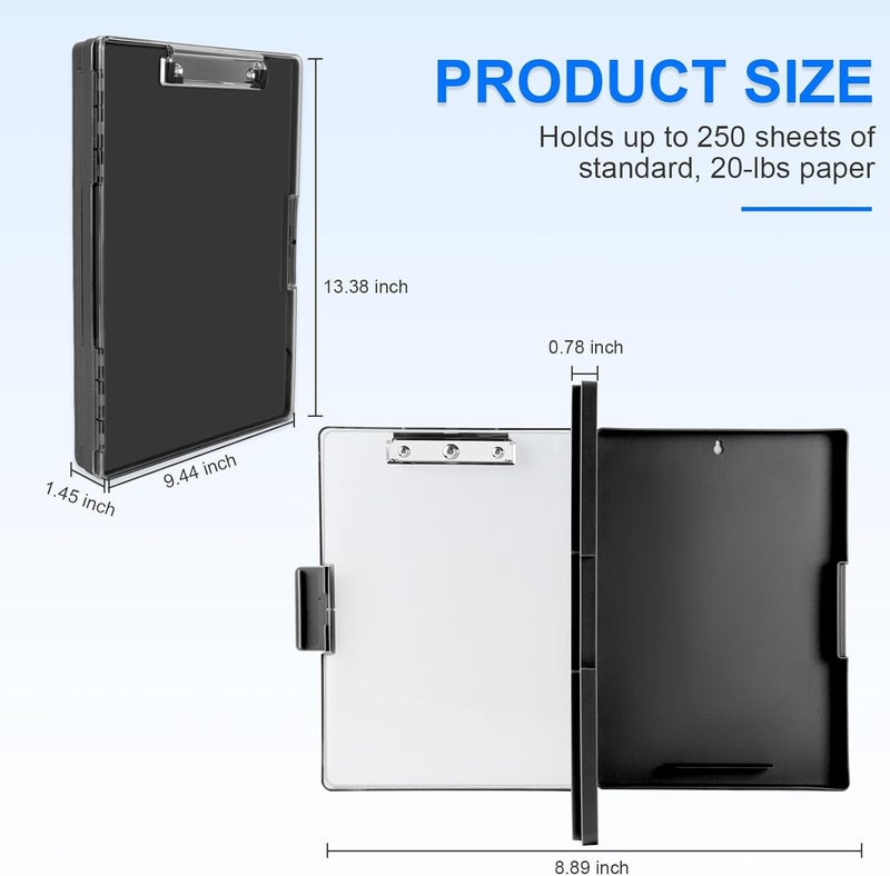 MeRaYo Writing Pad for Exam Pad for Kids Exam Board for Students Study Pad Clip Pad with Storage Case Clipboard Writing Pad Exam Pad for Girls and Boys (Black Color) - Image 3