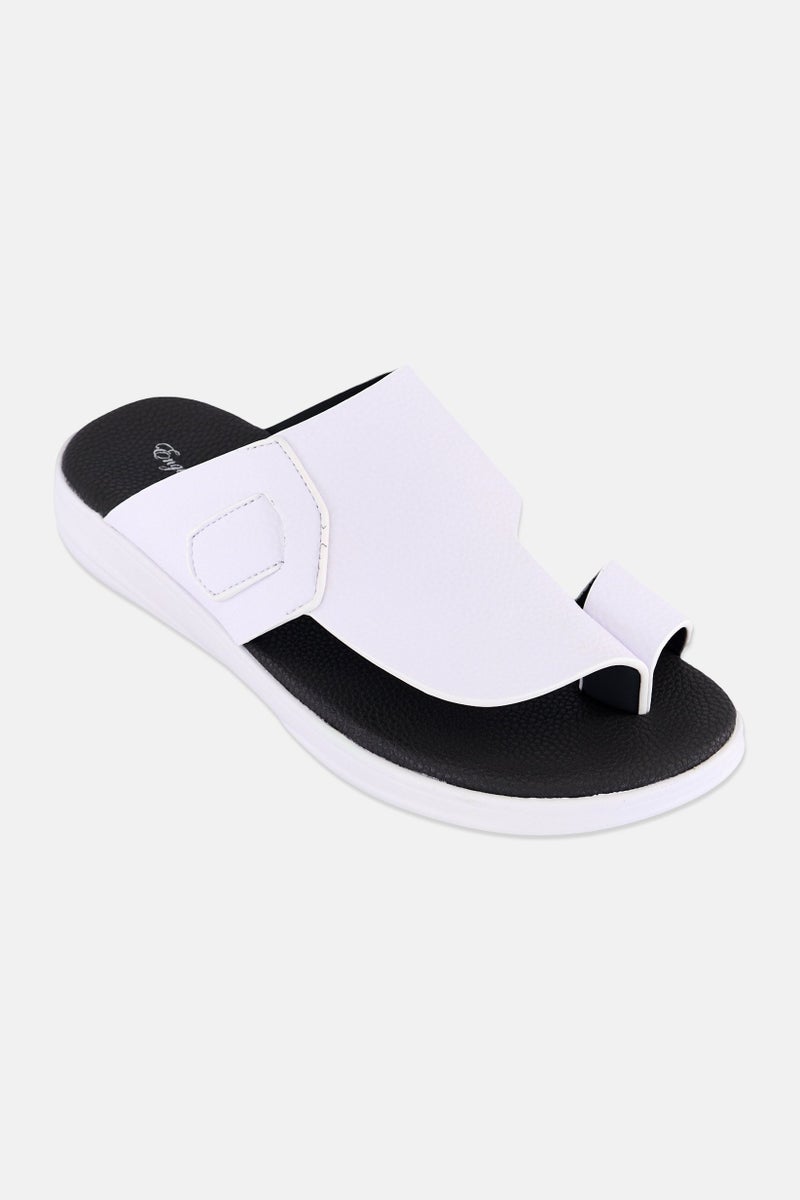 English Laundry Men Slip On Arabic Sandals, White - Image 1