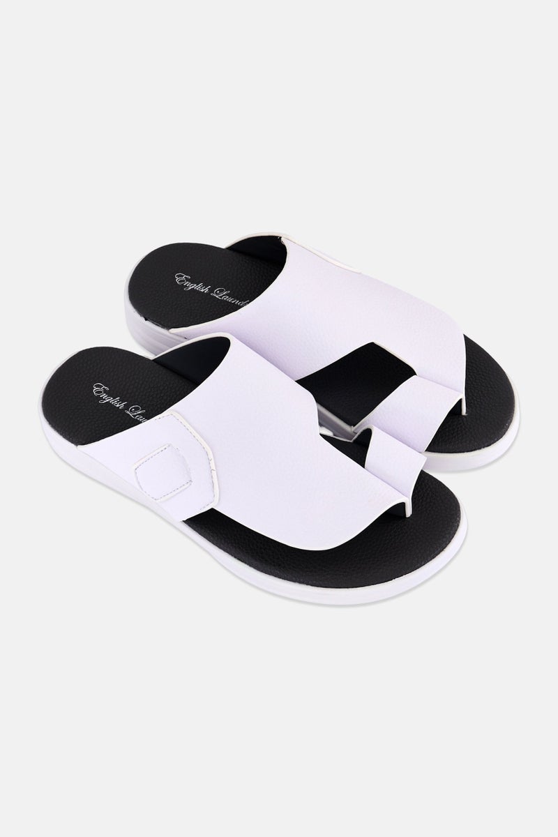 English Laundry Men Slip On Arabic Sandals, White - Image 4