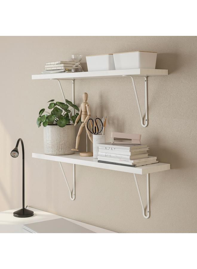 زبون رف حائط، أبيض/أبيض، 80×20 سم - Image 3