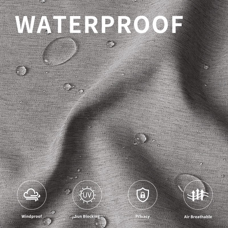 Easy-Going Linen Look Outdoor Curtains Waterproof Windproof Porch Curtains, Soft Thicken Outdoor Privacy Curtains for Patio, Gazebo, Grommet Top and Tab Bottom Drape, 1 Panel, 54x84 inch, Grey - Image 2