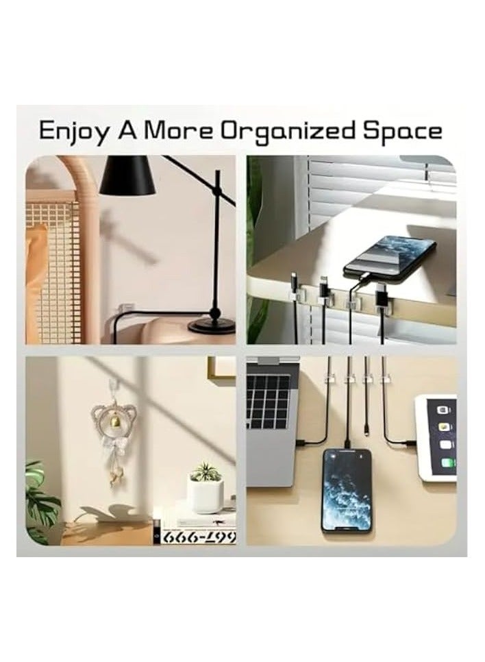 erorex Cable Clips 30 PCS– Wire Organizer Holder for Wall, Desk, Car, Dash Cam, Christmas Lights – Cable Management for PC, TV, Ethernet & Electric Wires – Indoor/Outdoor Use - Image 3