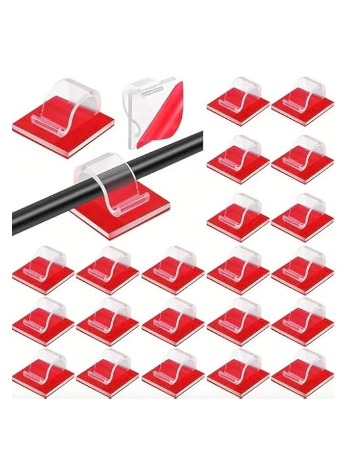 erorex Cable Clips 30 PCS– Wire Organizer Holder for Wall, Desk, Car, Dash Cam, Christmas Lights – Cable Management for PC, TV, Ethernet & Electric Wires – Indoor/Outdoor Use - Image 1