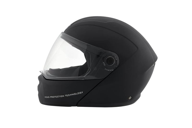 Studds Ninja ELITE Flip Up Full Face Helmet with Plain Center Strip (Black, x-large) - Image 5