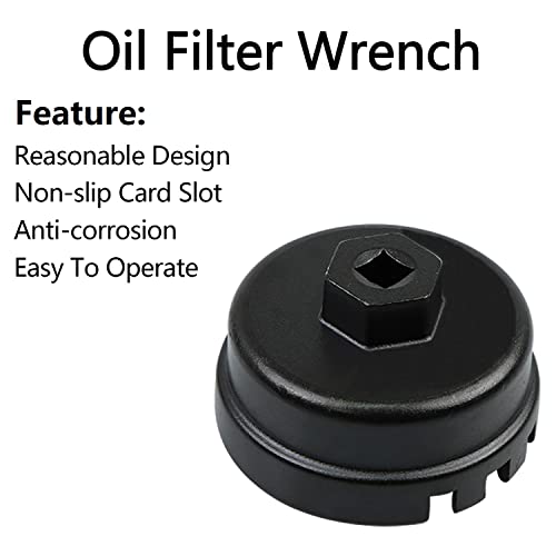 VKVXCLON Oil Filter Wrench, Oil Filter Removal Tool Compatible with Toyota 2010-2017 Prius, 2009-2017 Corolla, 2009-2013 Matrix; 2011-2017 Lexus CT200h; 2008-2014 Scion xD and More for 1.8L 4 Cylinder Engine - Image 3