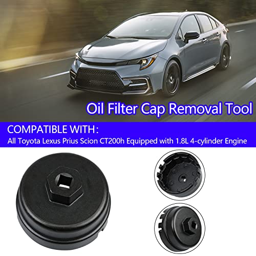 VKVXCLON Oil Filter Wrench, Oil Filter Removal Tool Compatible with Toyota 2010-2017 Prius, 2009-2017 Corolla, 2009-2013 Matrix; 2011-2017 Lexus CT200h; 2008-2014 Scion xD and More for 1.8L 4 Cylinder Engine - Image 2